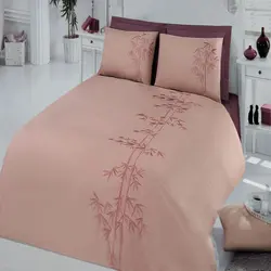 ست کاور لحاف دونفره گلدوزی رنگ عنابی-کالباسی