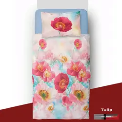 ست لحاف سه تکه نوجوان طرح گل لاله