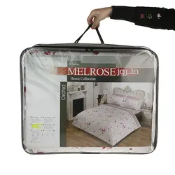 ست لحاف یکنفره سه تکه ساتن طرح ارکید