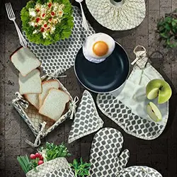 سرویس آشپزخانه 20 تکه رزین تاژ طرح کندو کتان