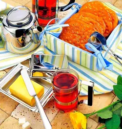 سرویس آشپزخانه 20 تکه رزین تاژ طرح اسپرید آبی کتان