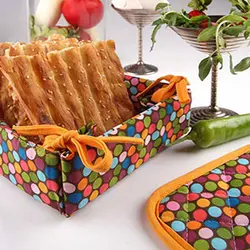 کیسه سبزی کتان رزین تاژ طرح خالدارالوان 2عددی