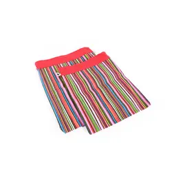 کیسه سبزی کتان رزین تاژ طرح راه راه الوان 2عددی