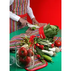 کیسه سبزی کتان رزین تاژ طرح راه راه الوان 2عددی