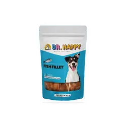 غذای تشویقی سگ برند دکترهپی Dr.Happy مدل Fish Fillet بسته 75 گرمی