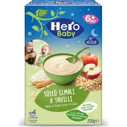 سرلاک هشت غله و سیب با شیر هرو بیبی Hero Baby مخصوص شب