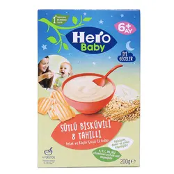 سرلاک هشت غله و بیسکویت با شیر هرو بیبی Hero Baby مخصوص شب