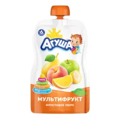 پوره ساندیسی سیب ، هلو ، گلابی و موز اگوشا Агуша