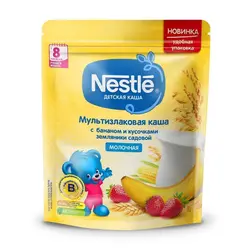 سرلاک چند غله موز و توت فرنگی با شیر نستله Nestle روسی | فروشگاه اینترنتی ایران بیبی