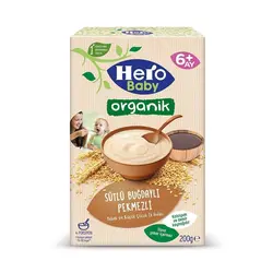 سرلاک ارگانیک گندم و شیره انگور با شیر هرو بیبی Hero Baby