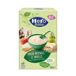 سرلاک هشت غله و میوه با شیر هرو بیبی Hero Baby (۲۴۰ گرمی)