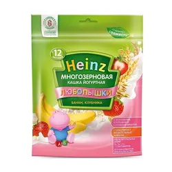 سرلاک سه غله و موز و توت فرنگی با شیر هاینز Heinz