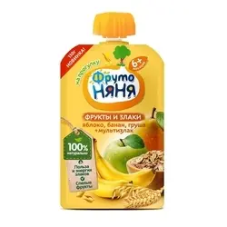 پوره ساندیسی غلات‌، سیب، موز و گلابی فروتونیانیا Frutonyanya | فروشگاه اینترنتی ایران بیبی