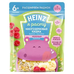 سرلاک غلات (جو دوسر،ذرت،گندم)، موز و تمشک با شیر هاینز HEINZ