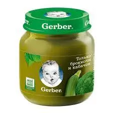 پوره سبزیجات کلم بروکلی و کدو سبز ارگانیک گربر Gerber