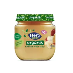 پوره میوه ارگانیک هلو ٬ موز ٬ پرتقال و سیب هرو بیبی Hero Baby