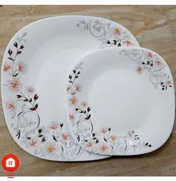 سرویس غذاخوری 26 پارچه چهار گوش فرانسوا آرکوپال گل آرایی لی لا صورتی