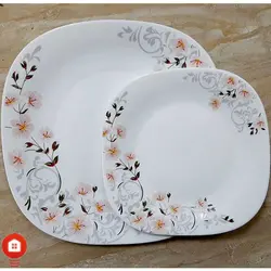 سرویس غذاخوری 26 پارچه چهار گوش فرانسوا آرکوپال گل آرایی لی لا صورتی