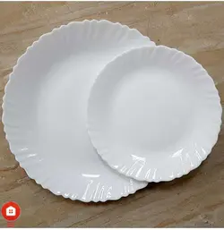 سرویس غذاخوری 26 پارچه گرد آرکوپال مقصود گل آرایی پیچ سفید