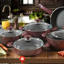 سرویس قابلمه گرانیتی 9 پارچه آیسل مدل pmt