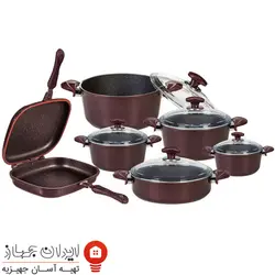 سرویس قابلمه گرانیتی 9 پارچه آیسل مدل pmt