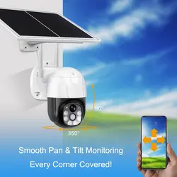 دوربین سیم کارتی خورشیدی Solar V380 ا V380 PRO Solar Battery 4G PTZ Camera