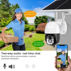 دوربین سیم کارتی خورشیدی Solar V380 ا V380 PRO Solar Battery 4G PTZ Camera