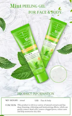 ژل لأيه بردار پوست ايچون بيوتي نعنايي