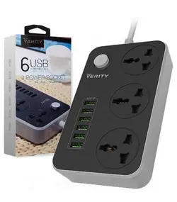 سه راهی برق Verity PS 3110 2M + شارژر ۶Port USB