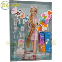 عروسک باربی تمام مفصلی پرستار با تجهیزات پزشکی Barbei 1015
