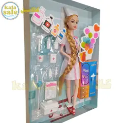 عروسک باربی تمام مفصلی پرستار با تجهیزات پزشکی Barbei 1015