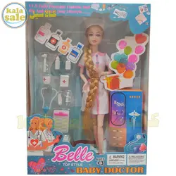 عروسک باربی تمام مفصلی پرستار با تجهیزات پزشکی Barbei 1015