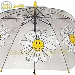 چتر بچگانه شفاف طرح گل خندان