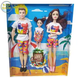 عروسک باربی خانواده مفصلی شامل زن، مرد و دختر بچه Barbei 1052