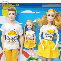 عروسک باربی خانواده مفصلی شامل زن، مرد و دختر بچه Barbei 1052