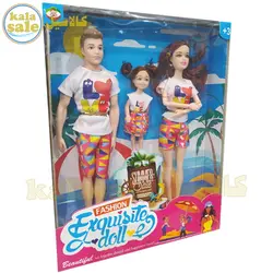 عروسک باربی خانواده مفصلی شامل زن، مرد و دختر بچه Barbei 1052