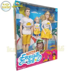 عروسک باربی خانواده مفصلی شامل زن، مرد و دختر بچه Barbei 1052