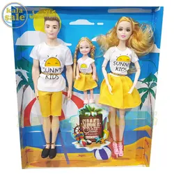 عروسک باربی خانواده مفصلی شامل زن، مرد و دختر بچه Barbei 1052