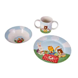 ست ظرف غذای نوزاد 3 پارچه مدل PIKNIK