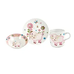 ست ظرف غذای نوزاد 3 پارچه مدل SEVIMLI KOYUN