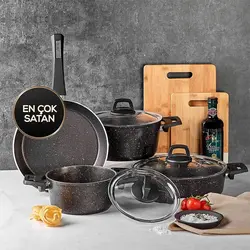 سرویس قابلمه بیو گرانیت 7 پارچه مدل BLACKGOLD