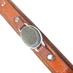 دستبند چرم و سنگ طبیعی یشم با حکاکی سوره کوثر کد 205