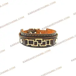 دستبند چرم طرح پلاک باداب سورت