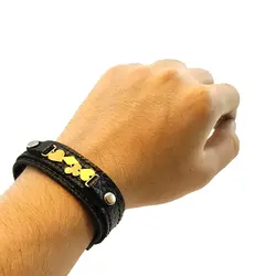 دستبند چرم طرح پلاک دل و گشنیز