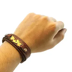 دستبند چرم طرح پلاک دل و گشنیز