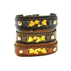 دستبند چرم طرح پلاک دل و گشنیز