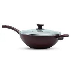 تابه وک دو دسته درب شیشه ای 28