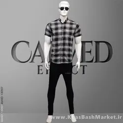 پیراهن آستین کوتاه مردانه اسپرت چهارخانه سفید