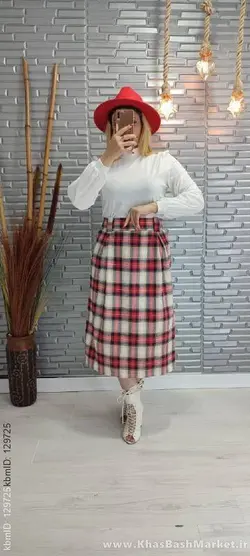 شومیز دامن چهارخونه کد 78008