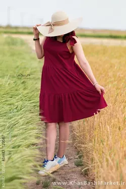 ساحلی کوتاه هیلدا زرشکی کد 45021